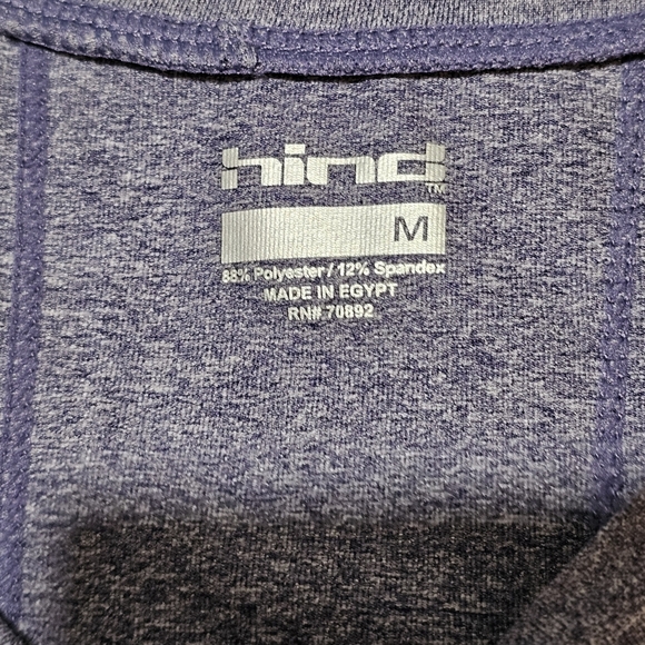 Hind Heather Purple Ruffle Long Sleeve Activewear Womens Medium - Picture 3 of 4